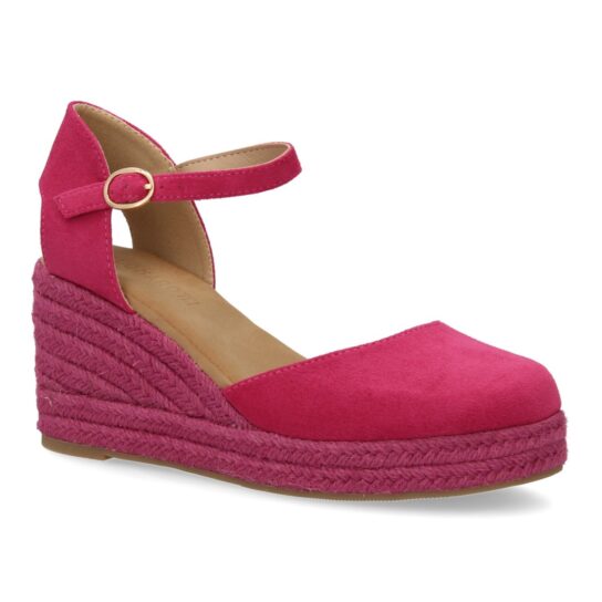 Espadrille cuña plataforma rosa fucsia - Imagen 4