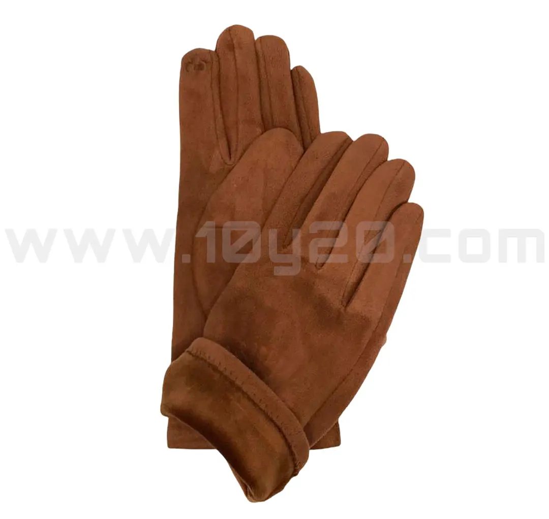 detalle de forro de guantes forrados camel