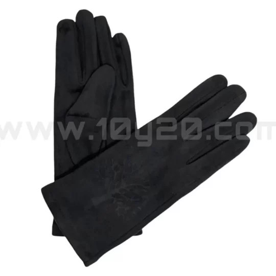 Vista de guantes forrados gris