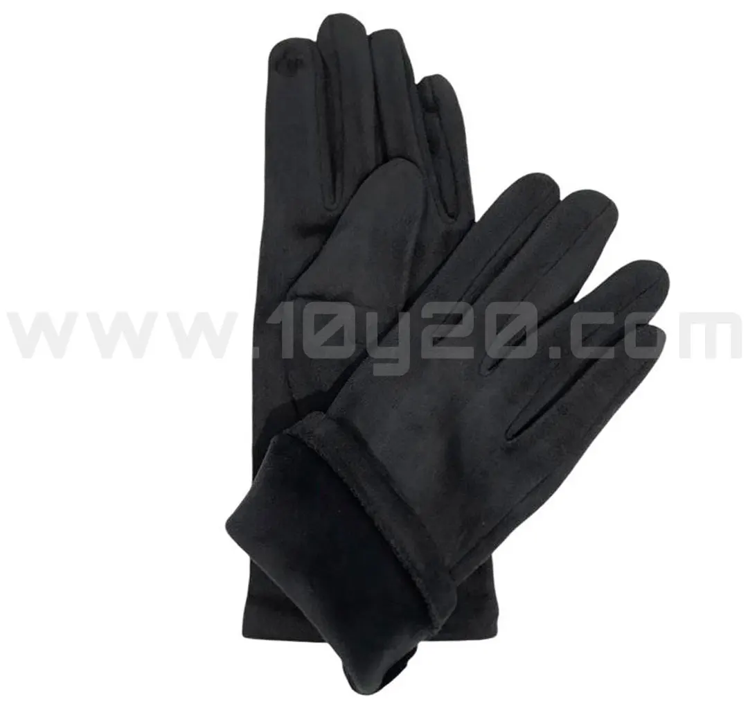 Vista de guantes forrados gris