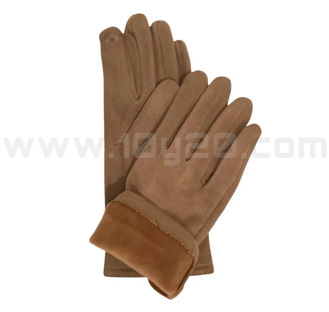 detalle de forro de guantes forrados taupe