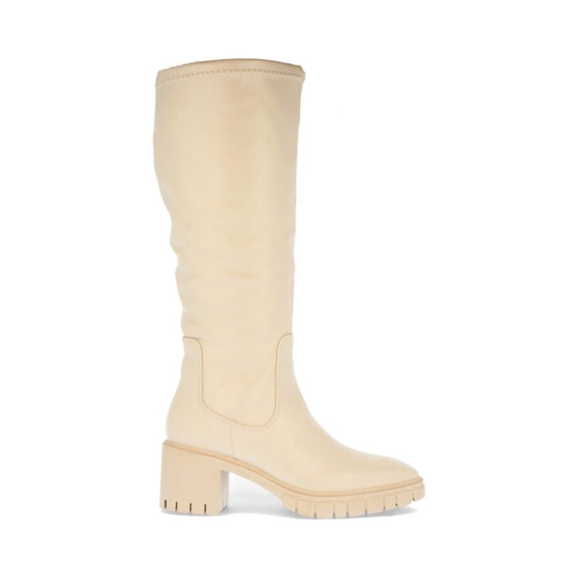 Botas de tacón grueso beige mujer - 10y20 Only Woman