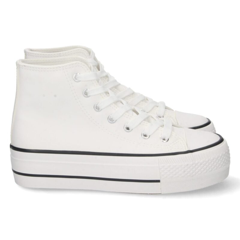 Bamba abotinada tipo converse blanco