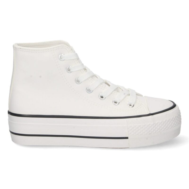 Bamba abotinada tipo converse blanco - Imagen 2