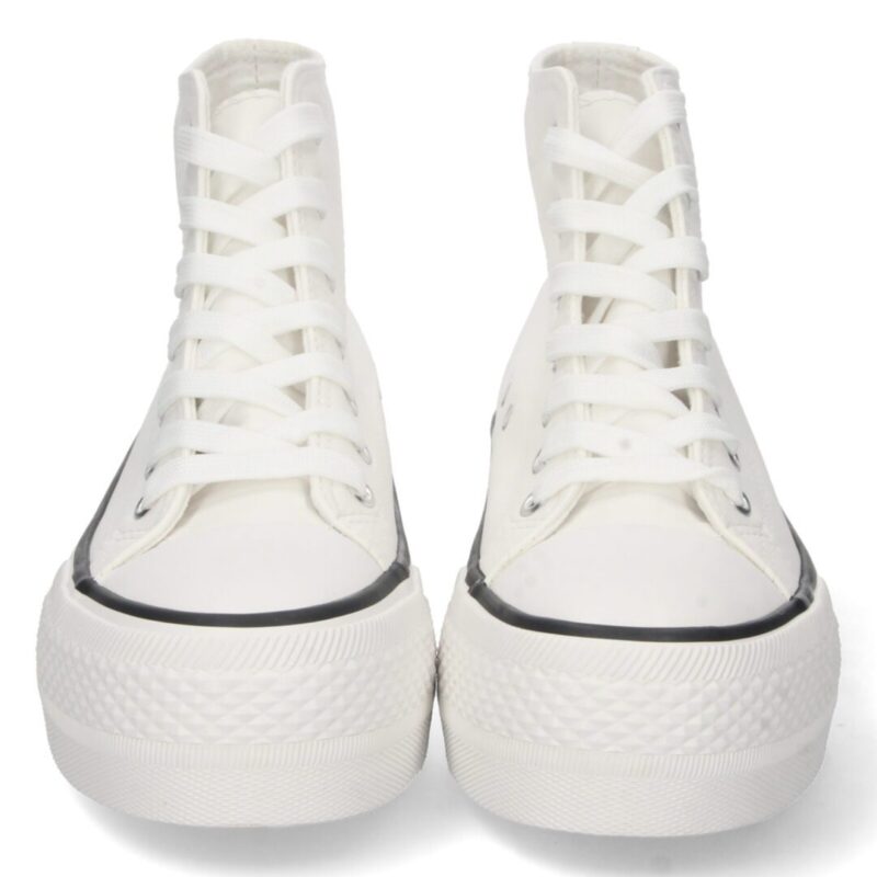 Bamba abotinada tipo converse blanco - Imagen 3