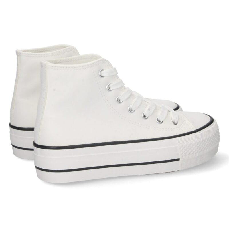 Bamba abotinada tipo converse blanco - Imagen 4