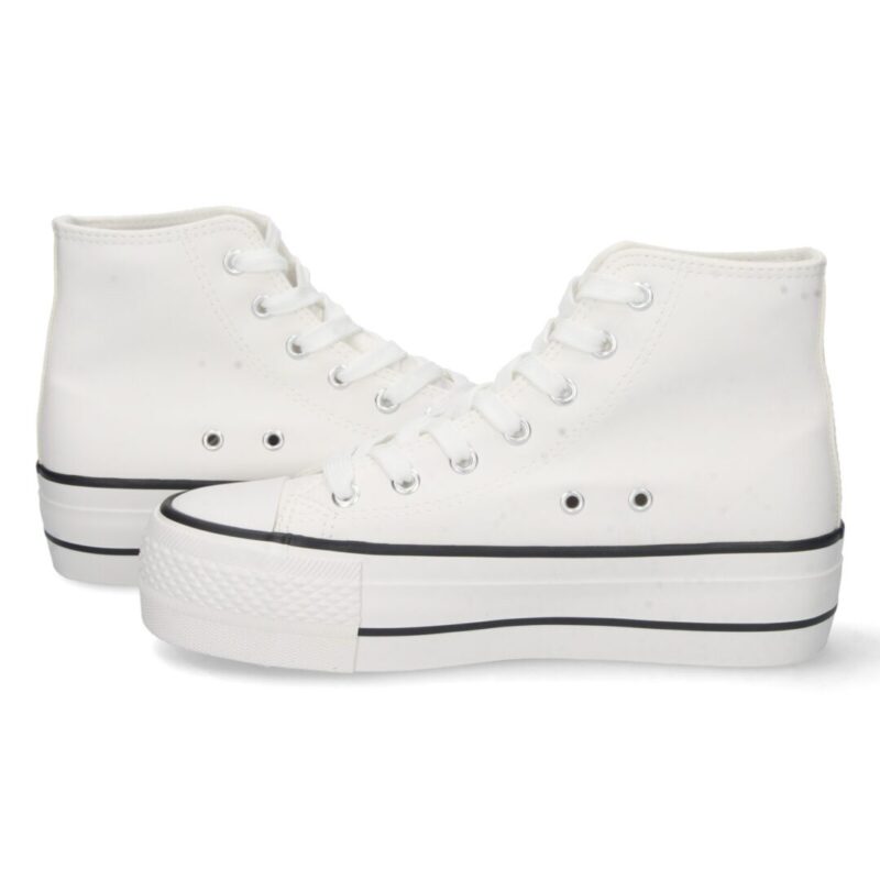 Bamba abotinada tipo converse blanco - Imagen 5