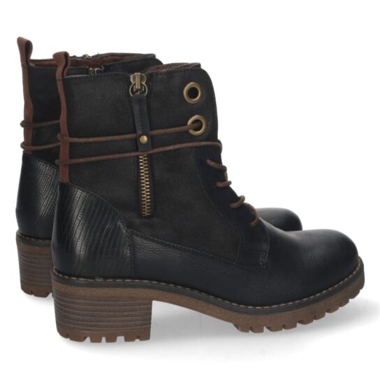 Bota con tacón tipo militar negro - Imagen 4