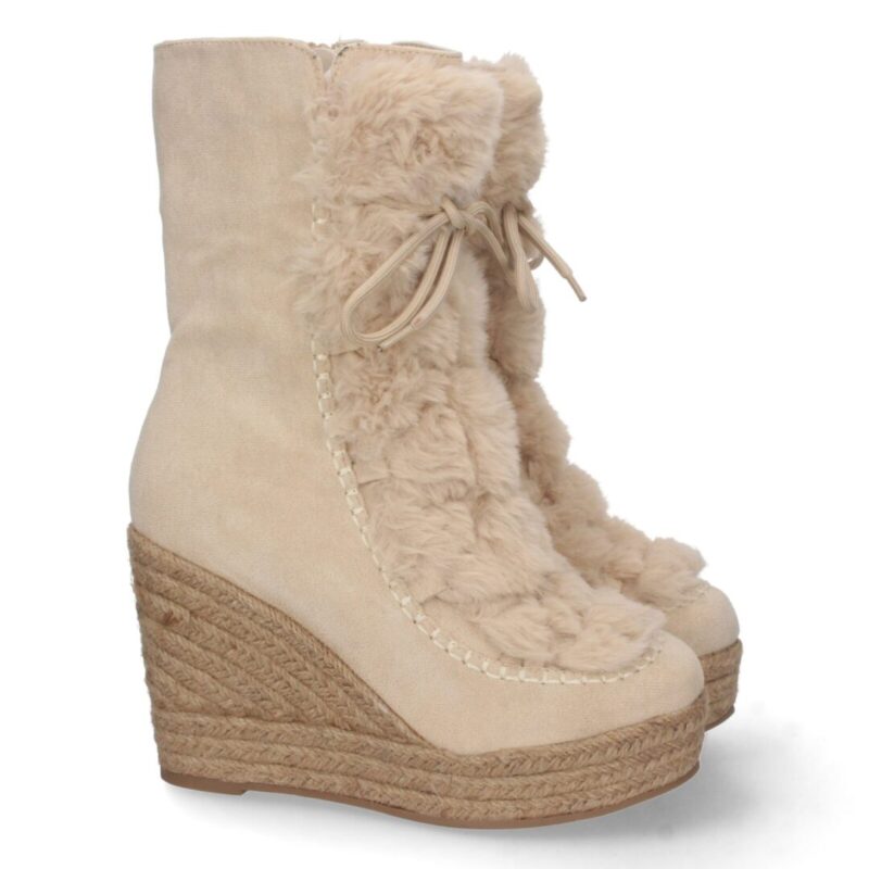 Bota cuña esquimal beige