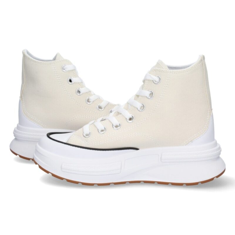 Bamba abotinada tipo converse beige - Imagen 5