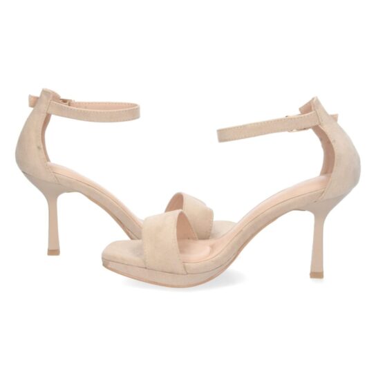 Sandalia tacón fino beige - Imagen 5