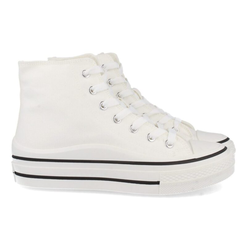 Bamba abotinada estilo converse blanco