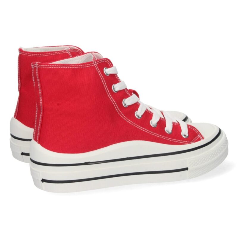 Bamba abotinada estilo converse rojo - Imagen 4