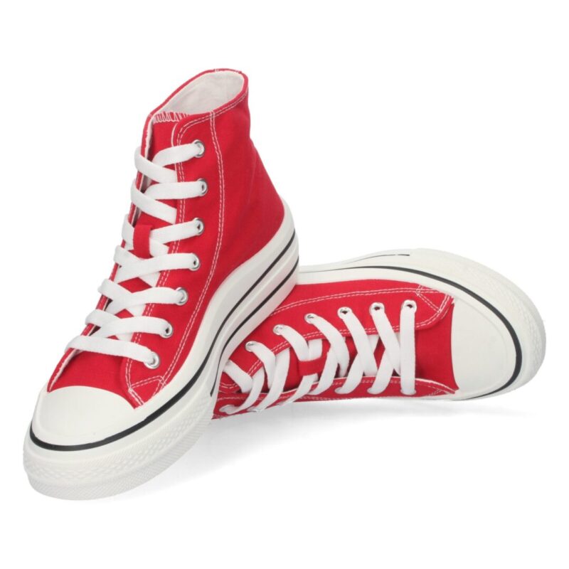 Bamba abotinada estilo converse rojo - Imagen 5