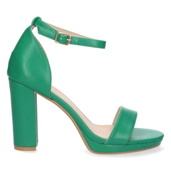 Sandalia de tacón ankle strap verde - Imagen 2
