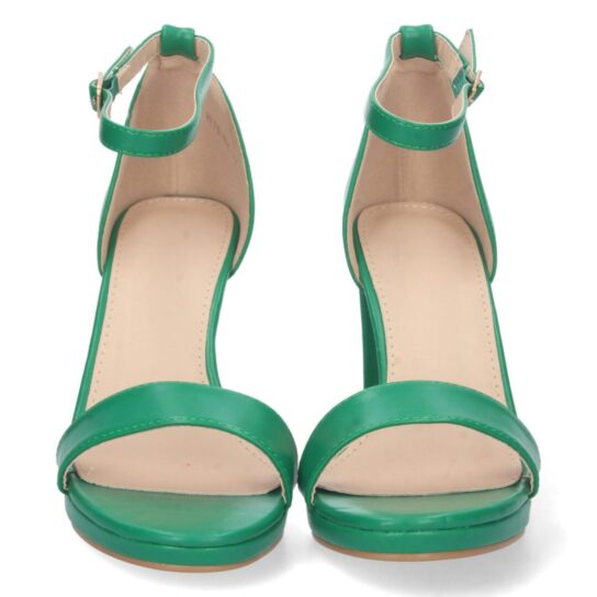 Sandalia de tacón ankle strap verde - Imagen 3