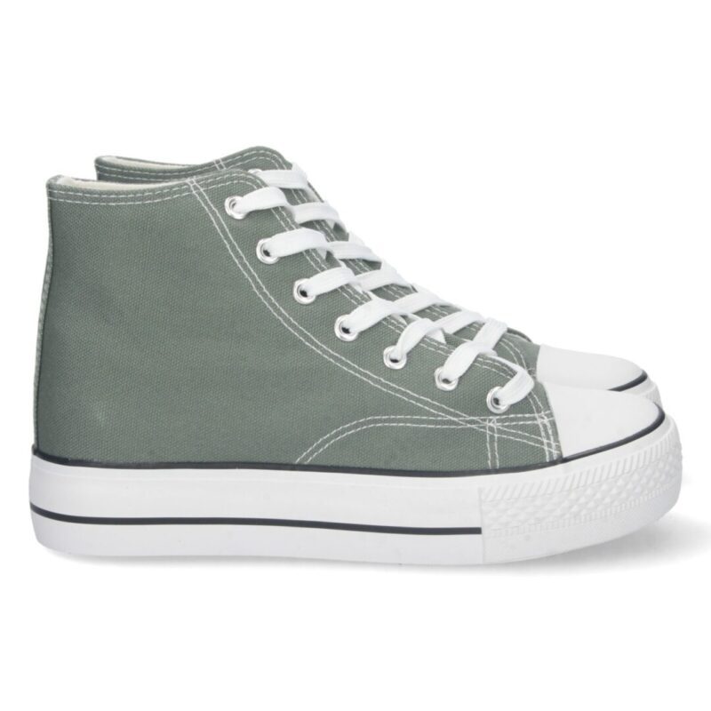 Bamba abotinada tipo converse verde