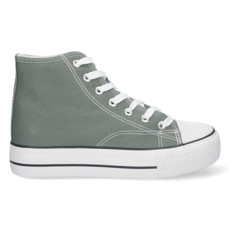 Bamba abotinada tipo converse verde - Imagen 2