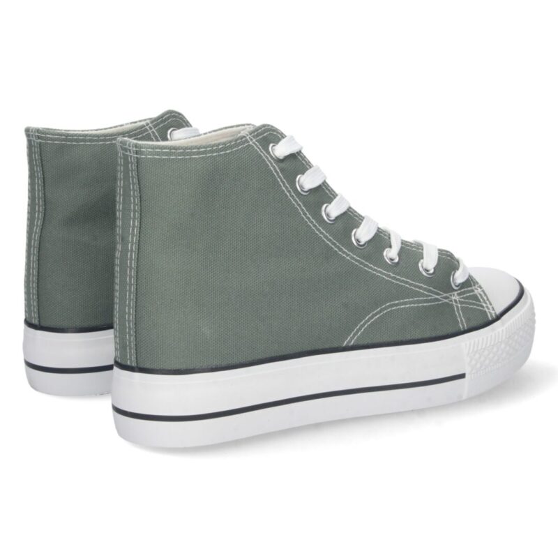 Bamba abotinada tipo converse verde - Imagen 4