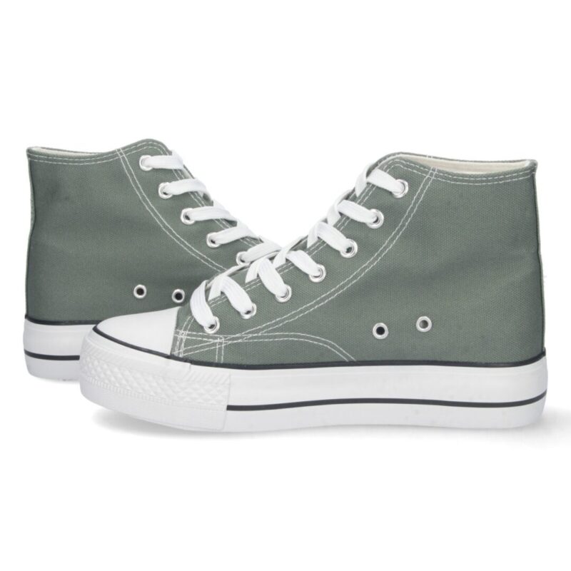 Bamba abotinada tipo converse verde - Imagen 5