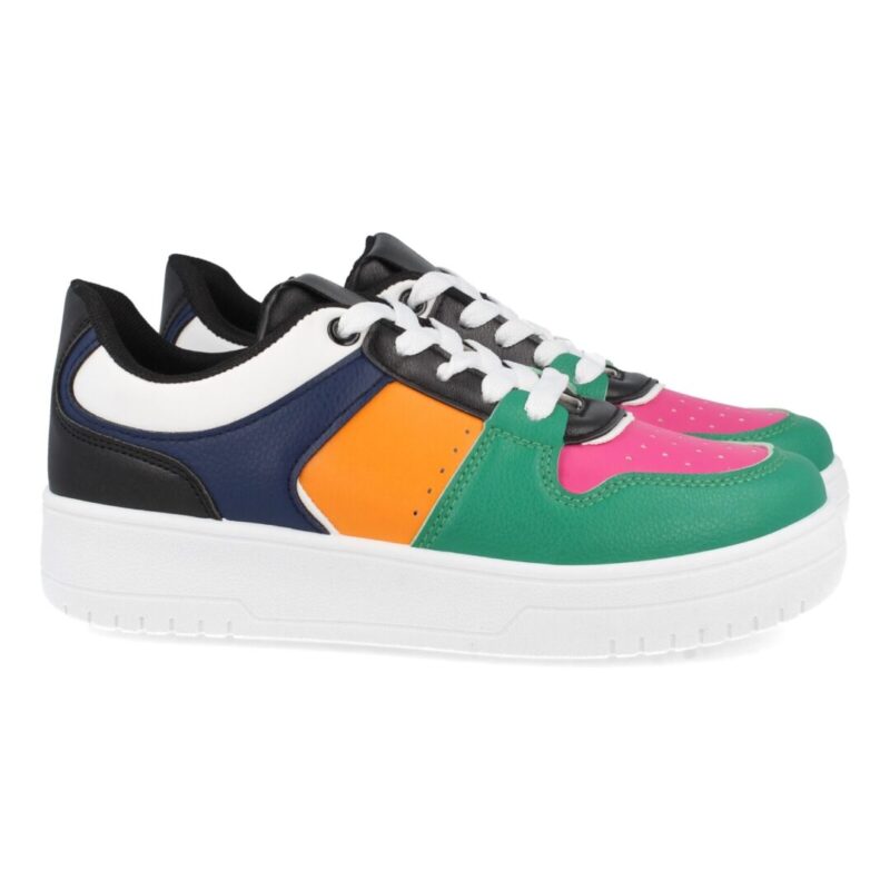 Zapatilla de Plataforma multicolor naranja