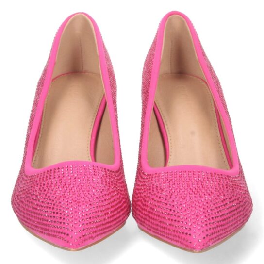Zapato brillos tacón fucsia - Imagen 3