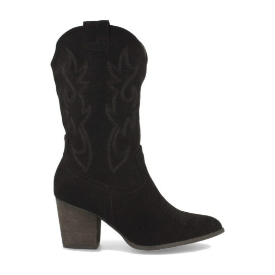 Bota media caña cowboy bordados negro - Imagen 2