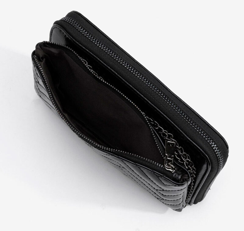 Vista interior de bolso monedero negro Vilanova