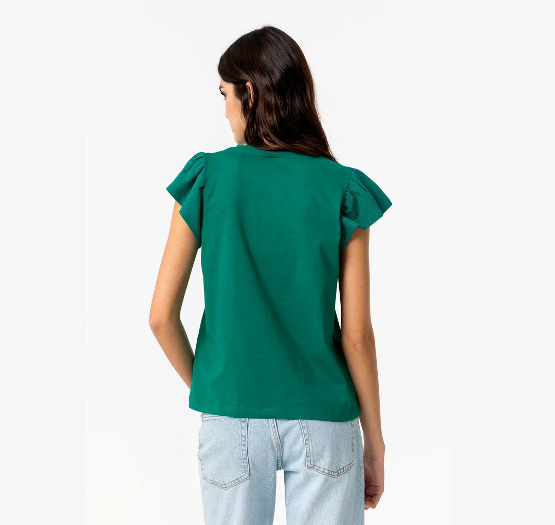 Vista posterior de camiseta Kira verde Tiffosi