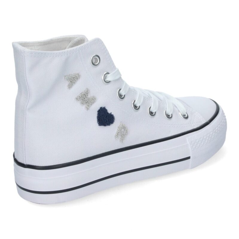 Bamba abotinada tipo converse Amor blanco - Imagen 4