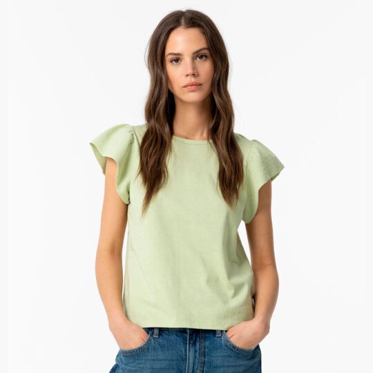 Vista frontal de camiseta Kira verde menta Tiffosi