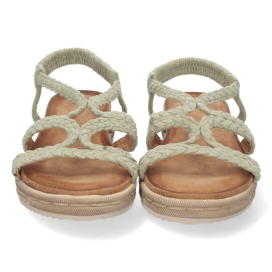 Sandalias planas entrelazadas kaki - Imagen 3