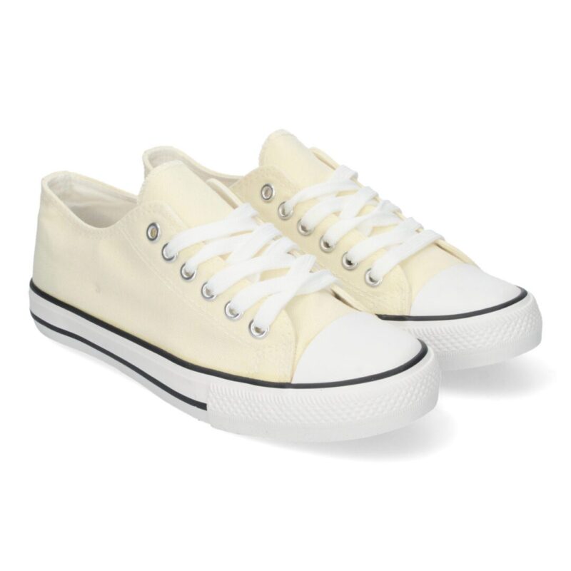 Zapatillas de lona beige con cordones - 10y20 Only Woman