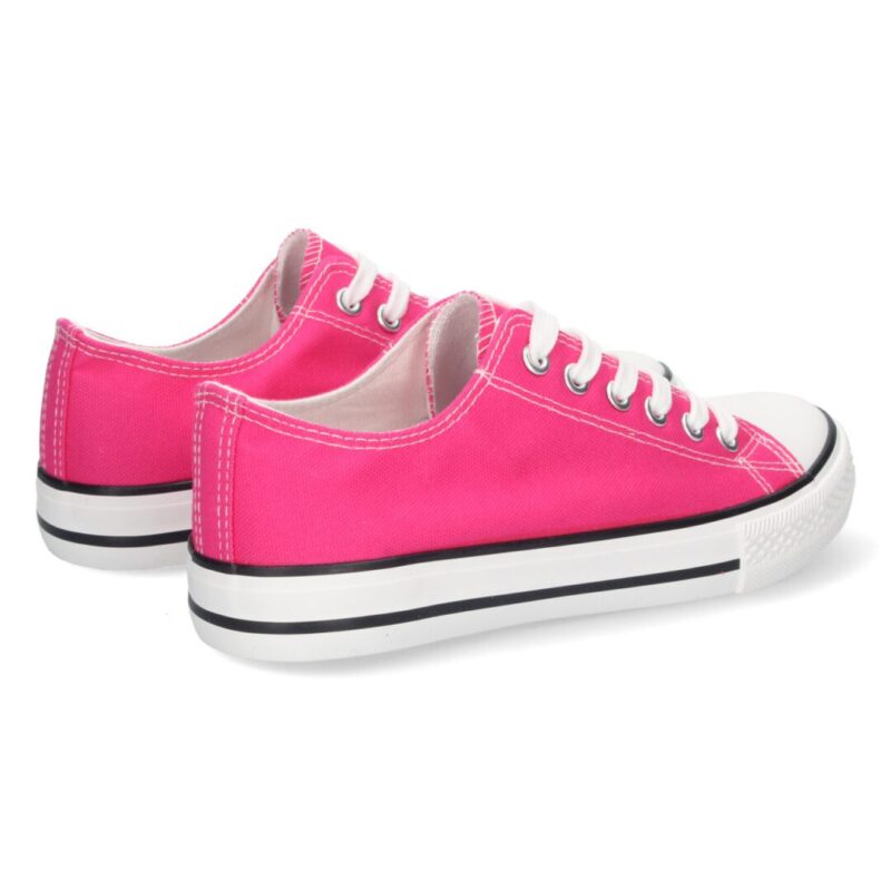 Suela goma 2,5 cm de zapatillas de lona estilo bamba fucsia - 10y20 Only Woman