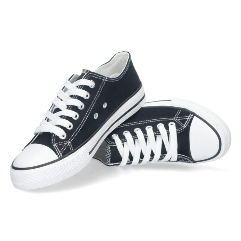 Zapatillas negras con cordones estilo bamba - 10y20 Only Woman