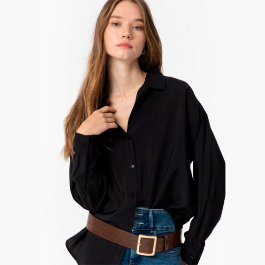 camisa negra de mujer Tiffosi - 10y20 Only Woman