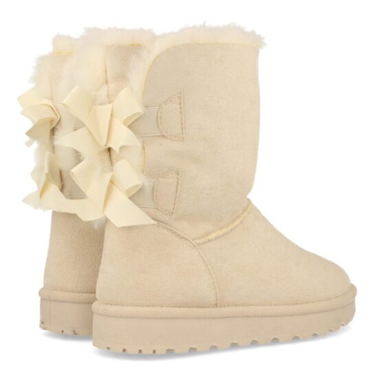 Bota tipo australiana lazos beige - Imagen 4