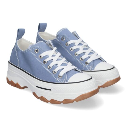 Zapatillas estilo bamba con plataforma celeste
