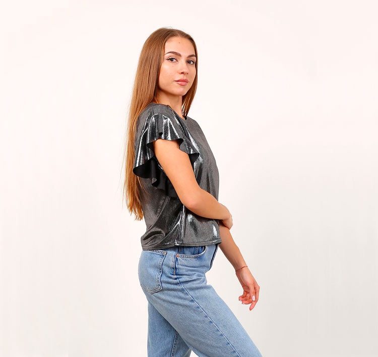 Blusa detalle volantes metalizada - 10y20 Only Woman