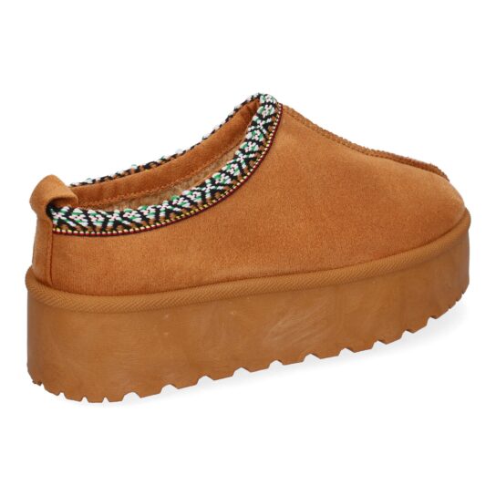 Zuecos de Plataforma Bordados camel - Imagen 4