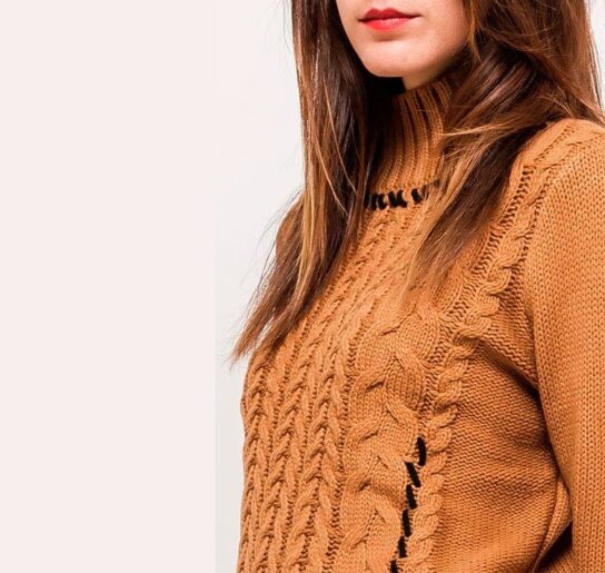 Jersey mujer camel diseño trenzado - 10y20 Only Woman