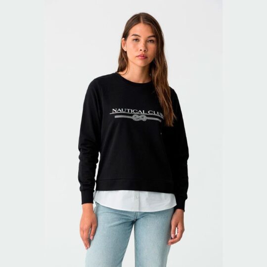sudadera negra con estampado Tiffosi-10y20 Only Woman
