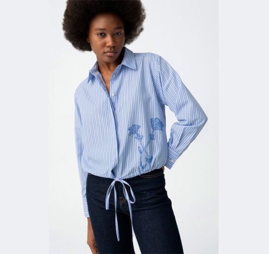 Camisa azul de rayas blancas Tiffosi- 10y20 Only Woman
