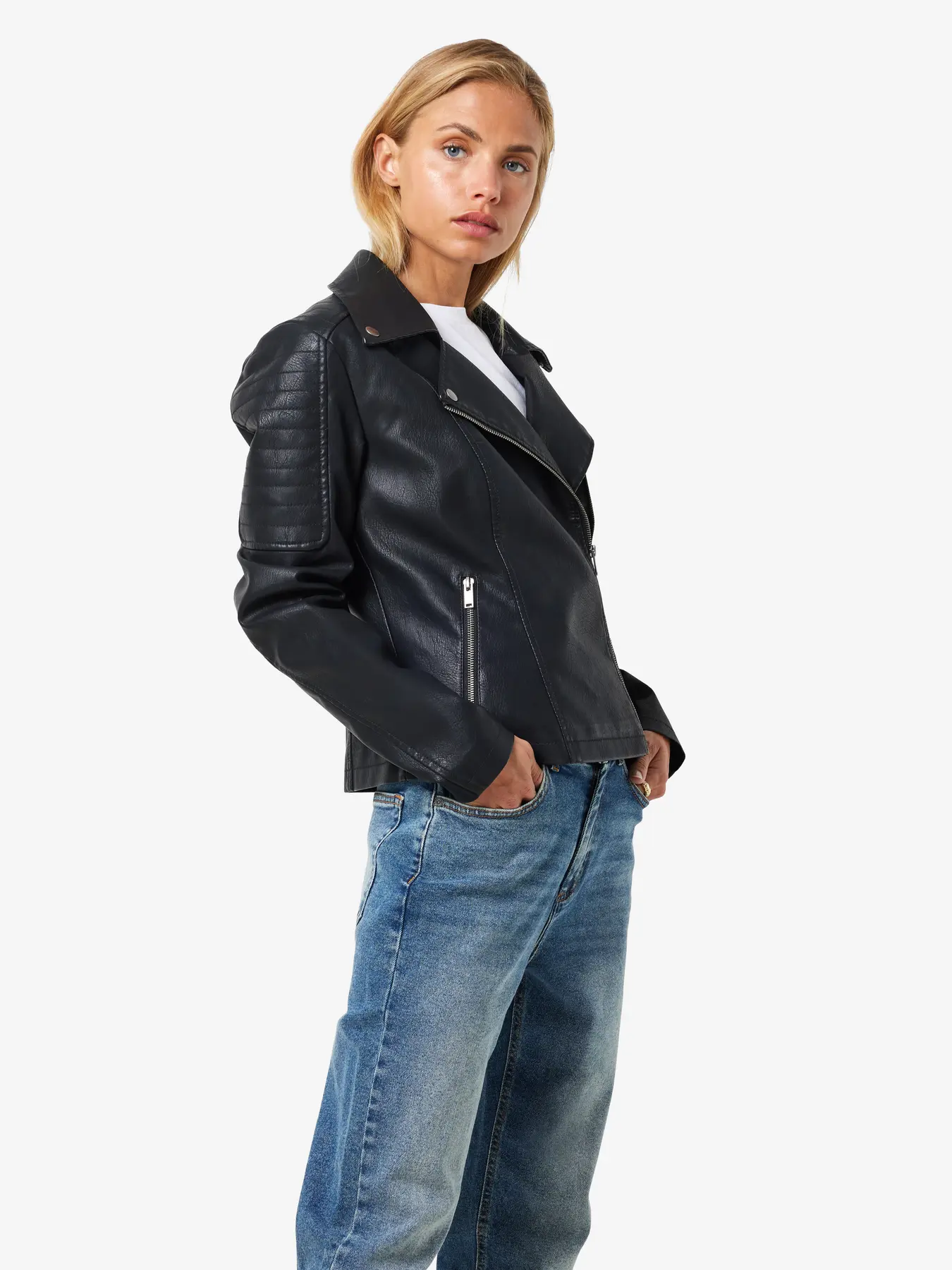 Biker negra de polipiel Noisy May