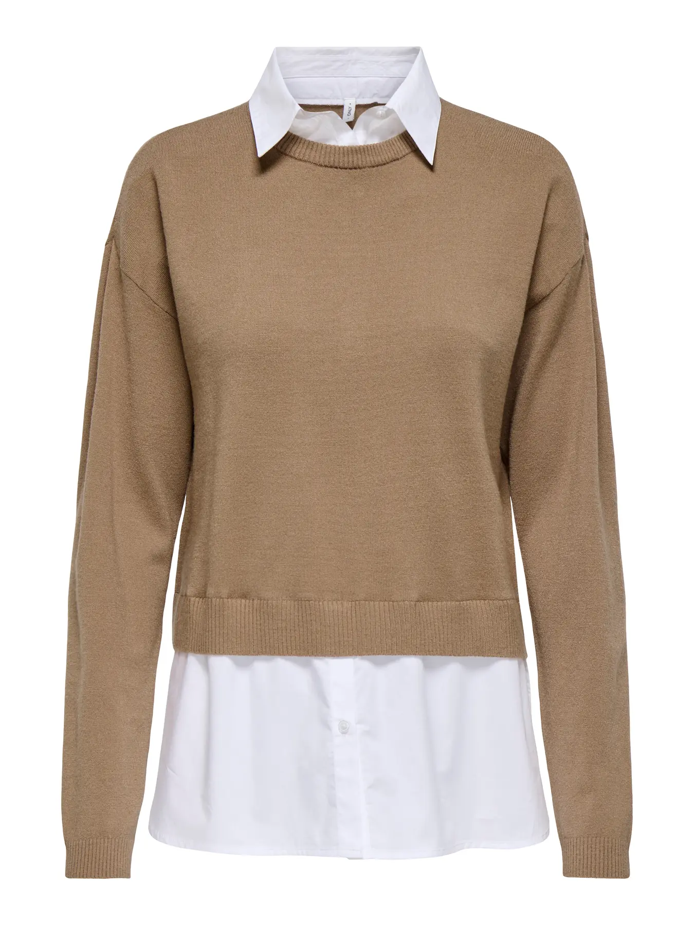 Jersey con bajo camisa camel ONLY