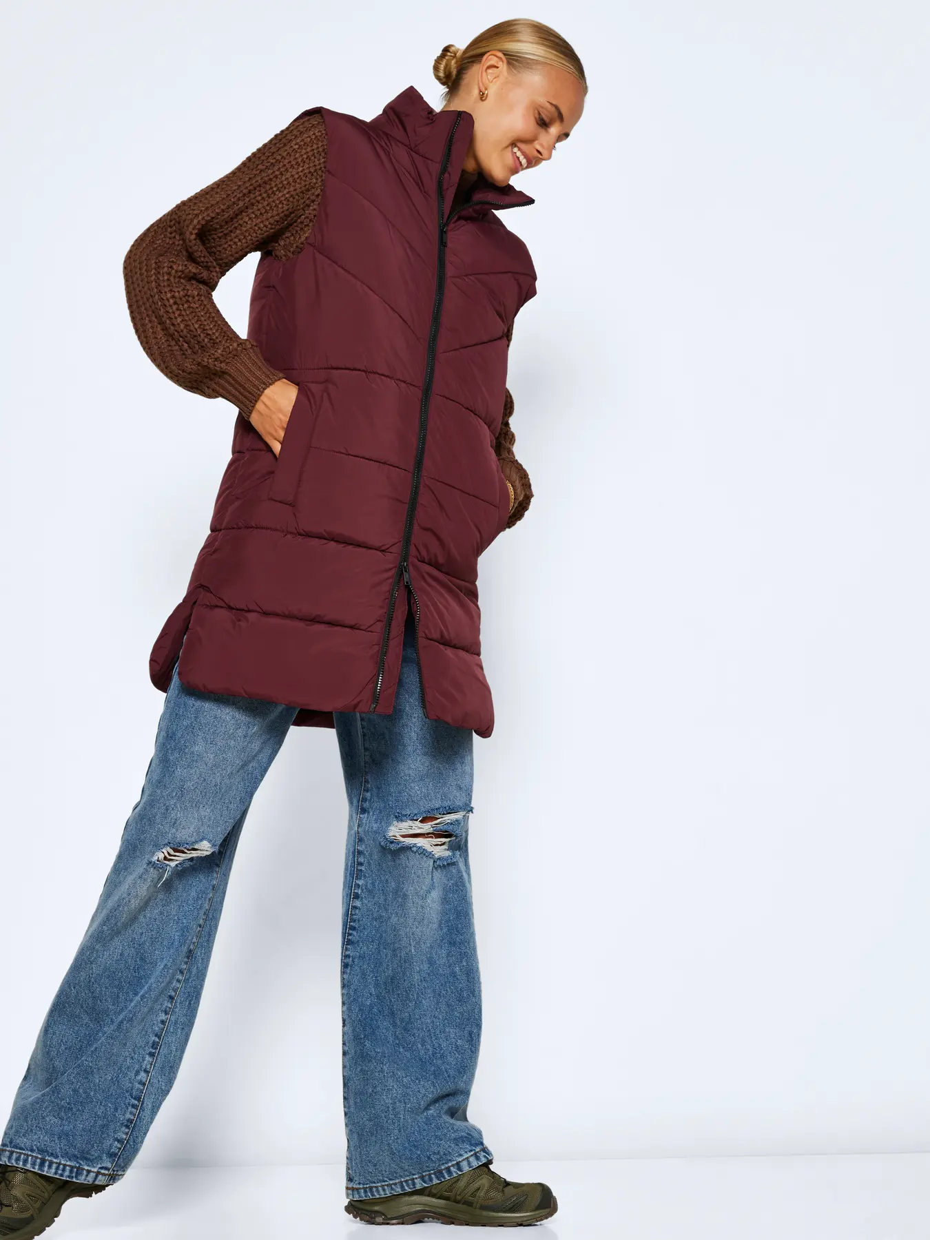 Chaleco acolchado granate Noisy May