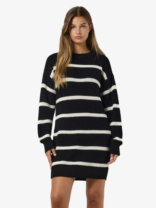 Vestido de punto de cuello redondo negro Noisy May - Imagen 4