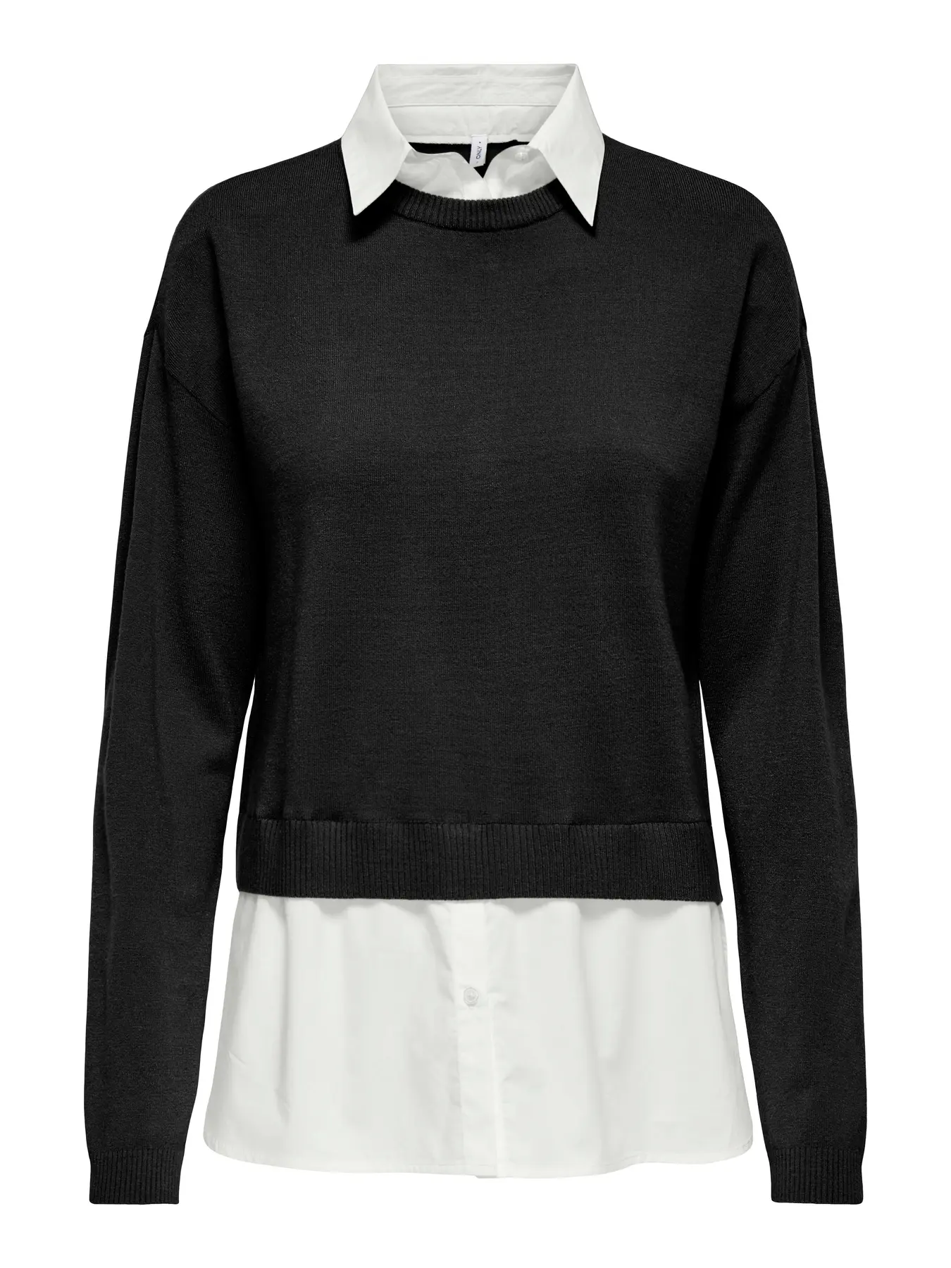 Jersey con bajo camisa negro ONLY