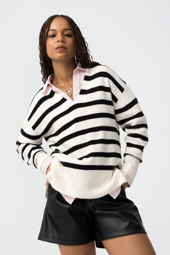 Jersey de punto raya marinera Tiffosi