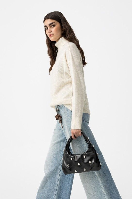 Jersey de cuello vuelto con lurex Tiffosi